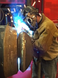 Erik performs a welding test to help RK earn ASME Div. 2 Certification.