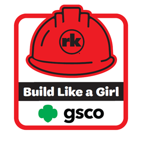 Build Like a Girl badge presented at the RK & Girl Scouts of Colorado event 